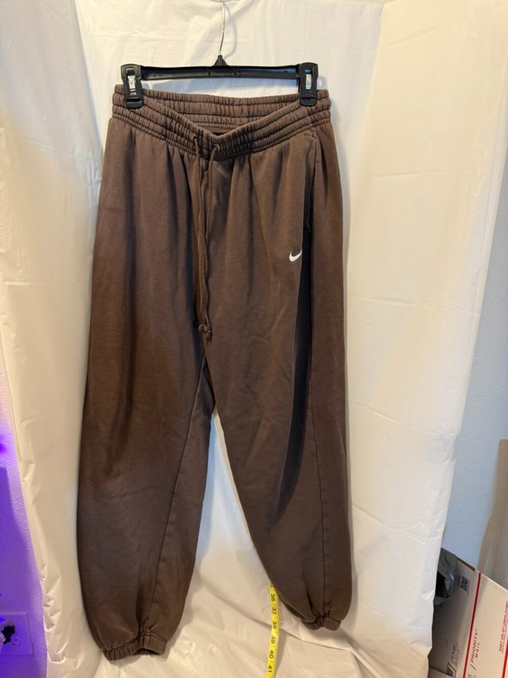 Nike Brown Fleece Swoosh Jogger Sweatpants M